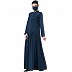 Designer Front open abaya with Pin Tucks- Dark Teal